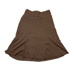 Brown Cotton skirt flair boho gauze